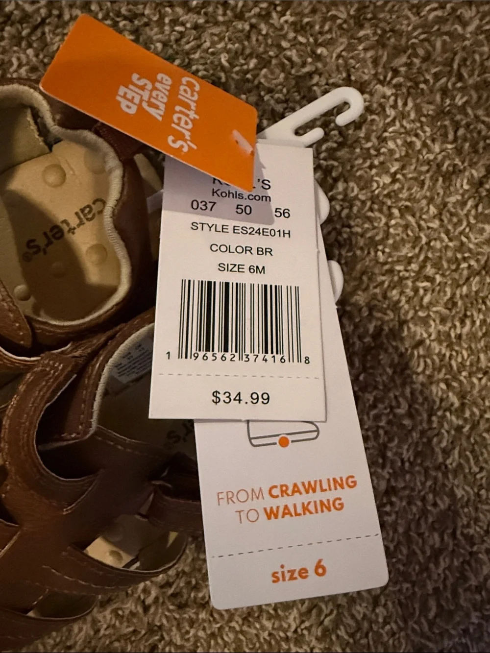 Carter's Brown Closed-Toe Toddler Fisherman Sandals